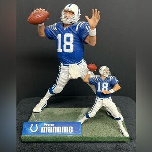 Peyton Manning McFarlane NFL 2004 x2 12 & 6 Inch Figure Colts Blue Jersey RARE